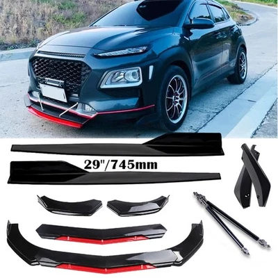 For Hyundai Kona 2018-2024 Front Bumper Lip Splitter Spoiler Body Kit Side Skirt Foto 1 de 4