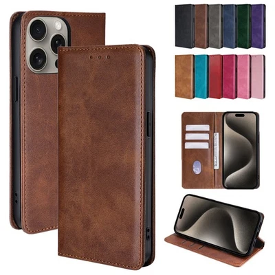 Magnet Leather Wallet Case for Samsung S20 S10 Lite S9 S8 Note 8 9 10 Flip Cover - Image 1 of 4
