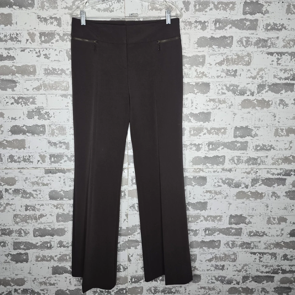 Pantalones Cache para mujer 6 largos marrón pierna acampanada bohemio Y2K de colección cremallera adornada Foto 1 de 4