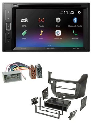 Pioneer Bluetooth MP3 USB 2DIN DAB DVD Autoradio für Honda Jazz ab 09 dunkelgrau - Bild 1 von 4