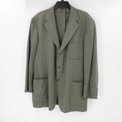 VTG Paul Stuart Sport Coat Mens 44 Medium long Silk Hopsack deconstructed patch - Image 1 of 4