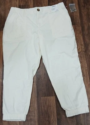 Sonoma Women’s Corduroy Joggers PXL Petite XL White Mid Rise Tapered Leg NWT - Image 1 of 4