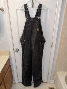Carhartt Herren 14806 Duck Bib Latzhose Schwarz Double Knee 36x34 - Bild 1 von 10