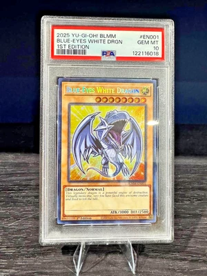 YuGiOh Blue-Eyes White Dragon 1st Edition Secret Rare BLMM-EN001 GEM MT PSA 10  - Image 1 of 4