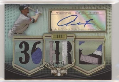2010 Topps Triple Threads Relics Platinum 1/1 Aaron Hill #TTAR-136 Auto s7f - Image 1 of 3