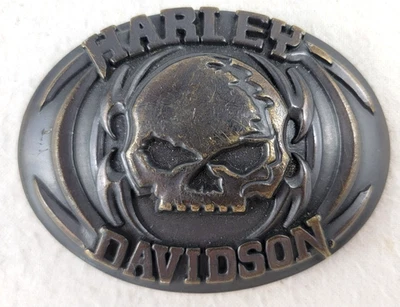 Harley-Davidson Willie G Skull Belt Buckle 2008 Brass Finish Biker 97830-08VM - Image 1 of 4