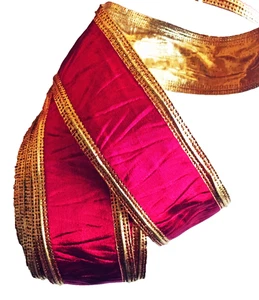 Ribbon Red Maroon Gold 1 1/2" Wide 7 Yards Wired Wreath Bow Christmas Gifts Tree - Picture 1 of 1