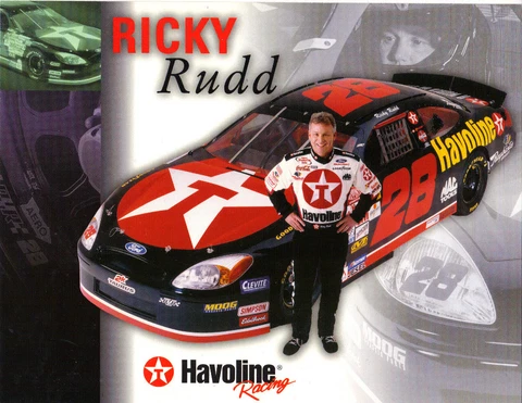 2000 RICKY RUDD "HAVOLINE" #28 NASCAR WINSTON CUP SERIES POSTCARD Cover