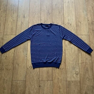 Saltador de punto de múltiples rayas para hombre Smith & Jones talla azul marino pequeño NUEVO - Imagen 1 de 3