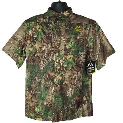 Realtree Mens Hunting Guide Shirt M XtraGreen Camo Short Sleeve Ripstop - Image 1 of 4