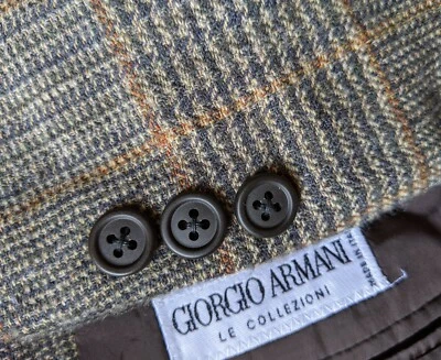 41R Armani COLLEZIONI Naranja Marrón Tweed Glen Blazer Abrigo Deportivo Chaqueta Foto 1 de 4