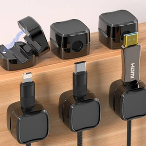 6x Magnetic Winder Clip Cord Organizer Lead Management Charger Cable Holder - Picture 1 of 15