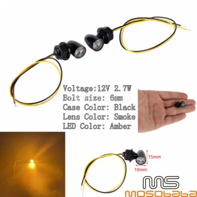 Universal Mini LED Turn Signals Blinkers Lights For Honda Kawasaki Yamaha Suzuki - Image 1 of 4