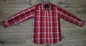 Nautica Boys' Red/White Plaid Large Sz 14/16 Long-sleeve Button-down Top; Collar - Picture 1 of 4