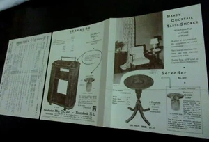 1937 SMOKADOR Mfg. Co. Ashtray 4 Panel Brochure Plus Price List, Bloomfield, NJ - Picture 1 of 7