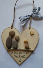  Mother's Day pebble art Heart plaque Mum Birthday Mother Beautiful gift 