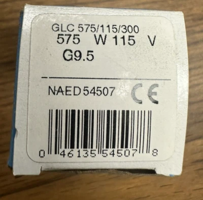 54507 GLC 575/115/300 Osram 575W 120V G9.5 Halogen Stage Club DJ Lamp - Image 1 of 2