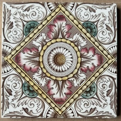  ALFRED MEAKIN - AZULEJO MAYÓLICA VICTORIANO ANTIGUO C1900 Foto 1 de 3