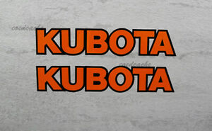 2x Kubota Orange/Black decals stickers tractor backhoe Skid Steer UTV Pick Size