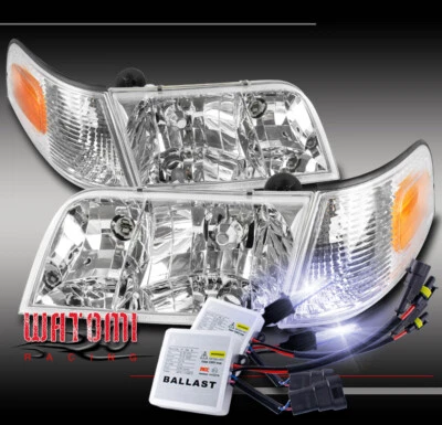 PARA FORD CROWN VICTORIA 98-11 REPUESTO FARO CROMADO + LÁMPARA DE ESQUINA CON 10K HID Foto 1 de 4