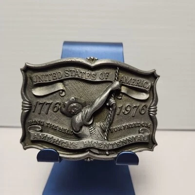 Fivela de cinto vintage revolução americana bicentenário anel o sino para a liberdade - Imagem 1 de 4