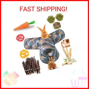 Grddaef Bunny Tunnel, Collapsible 3 Way Rabbit Tunnel and Tubes with Small Anima - Picture 1 of 2