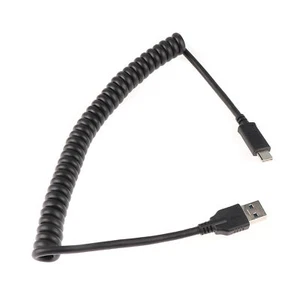 USB-C 3.1 Type C Male to USB 3.0 Male Sync Charge Data Extension Coiled Cable - Picture 1 of 4