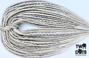 Silver & White Blonde Synthetic Dreads, DE, SE Dreads & Mix, 20 Inches, 