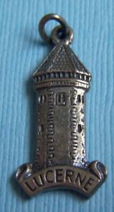 Vintage Lucerne tower Switzerland silver charm