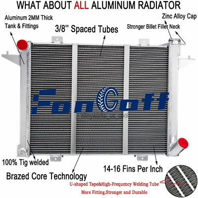 Fit 1991 1992 1993 Dodge D250 D350 W250 W350 5.9L Diesel 3-Row Aluminum Radiator Foto 1 de 4