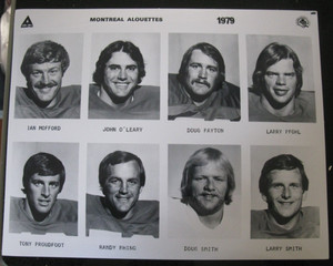 Larry Pfohl (WWE Lex Luger ) CFL 1979  Press photo sheet CFL Montreal Alouettes