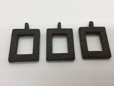 Arts and Crafts - Gothic Drawer Pull Rings Black Hammered Iron Not reproduction! - Image 1 of 4