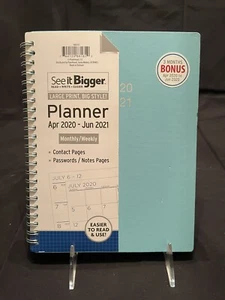 NEW See it Bigger Textured Planner April 2020-June 2021 *Aquamarine* - Picture 1 of 8