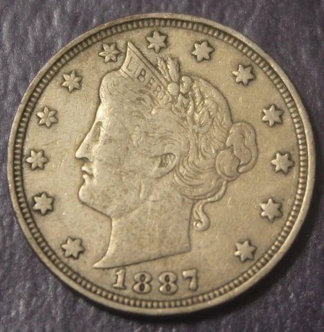 1887 Liberty Nickel XF....................Lot 9068 Cover