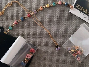 Joan Rivers Set Ladybug Necklace Bracelet Earrings With Changeable Colors - Picture 1 of 3