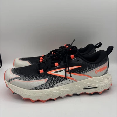 Zapatos Brooks Cascadia 18 para mujer talla 11 negro blanco naranja agarre para trail running Foto 1 de 4