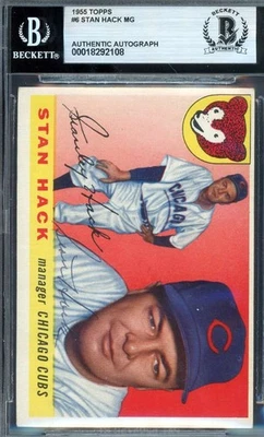 Stan Hack Beckett BAS Signed 1955 Topps Autograph - Image 1 of 2
