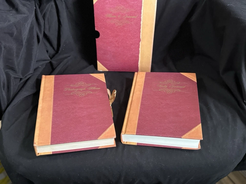 Juego de libros vintage - Par en caja "Álbum y diario" - Diario diario y álbum de fotos Foto 1 de 4