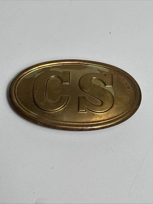 Réplica de hebilla de cinturón de latón de soldado confederado “CS” de la Guerra Civil Foto 1 de 4