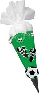 Schultüte Bastelset Fußball grün-weiß, Zuckertüte, 1. Schultag für Kinder, DIY - Bild 1 von 1