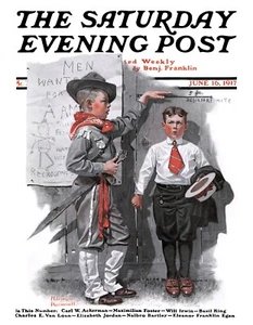 Reproducción de portada Saturday Evening Post 1917 estampado de Giclee no lo suficientemente alto - Imagen 1 de 1