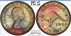 1964Y Australian Penny PCGS MS64 RB - Picture 1 of 1
