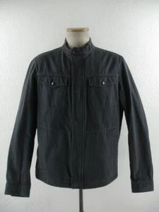 Men's L Banana Republic Utility Field Jacket Dark Gray Cotton Cafe Racer Biker - Picture 1 of 20