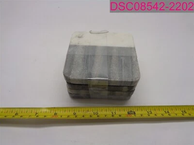 Juego de 4; Posavasos de piedra gris/blanco The Global Market 4"x4" #87912 Foto 1 de 4