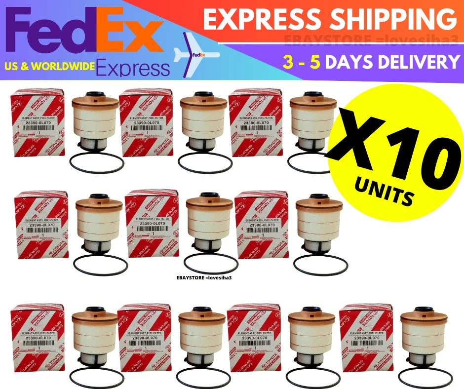 Genuine OEM Toyota Hilux 2015-2022 Diesel Element Fuel Filter 23390-0L070 X 10 - Image 1 of 4