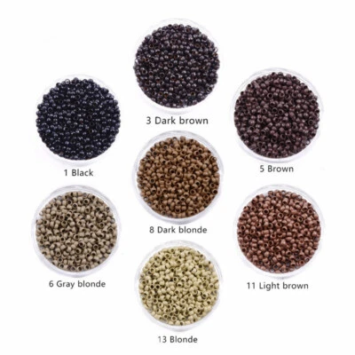 5 colors 1000 without Silicone Lined Nano Rings Hair Exensions 8D Best Quality - Image 1 of 4