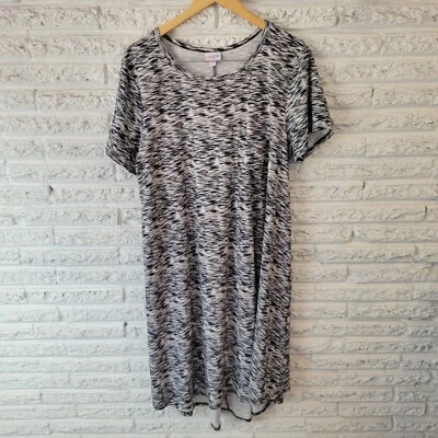 Vestido para mujer Lularoe 2XL Plus manga corta azul negro brezo bolsillo mezcla de polietileno Foto 1 de 4