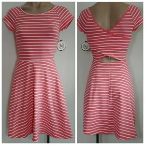 So Crossback Skater Orange Gestreift Wendbar XS EXTRA KLEIN Kleid Neu - Picture 1 of 5