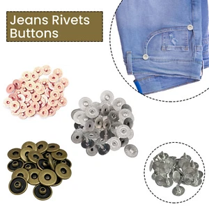 11.5mm Hat Rivets Jean Corner Buttons with Pins for Leather Coats Jacket Bags - Picture 1 of 28
