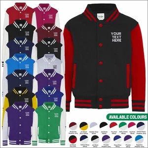 Custom Embroidered AWDis Kids Varsity Jacket Baseball School College Wear Jacket - Picture 1 of 21